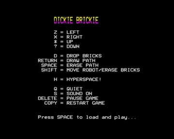 Dickie Brickie Part 1 (19xx)(Micro User)[GAME1] screen shot title